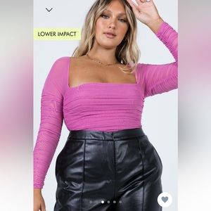 Princess Polly Pink Mesh Bodysuit